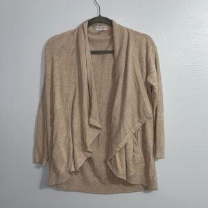 BAREFOOT DREAMS CozyChic Ultra Light Cardigan Sweater Beige Tan Khaki Size XS